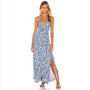 NWT Poupette St Barth Blue Egypt Ollie Maxi Dress